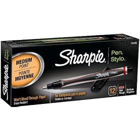 Sharpie Medium Point Pen, Red, 12 (1765295)
