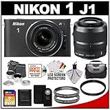 Nikon 1 J1 10.1 MP Digital Camera Body with 10-30mm & 30-110mm VR Lens (Bla ....