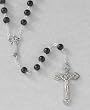 21" Silver Tone Rosary - St. Anthony, 7mm Black Beads and Crucifix with Hearts - Imported from ITALY 21" Silver Tone Rosary - St. Anthony, 7mm Black Beads and Crucifix with Hearts - Imported from ITALY