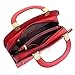 Dasein Fashion Leather Stitched Zip Around Gold Emblem Fashion Satchel, Shoulder Bag, Handbag, Tablet Bag, iPad Bag