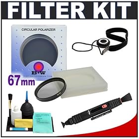 B+W Digital 67mm Circular PL Polarizer Glass Lens Filter + Accessory Kit for Canon, Nikon,...