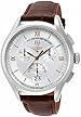 S.Coifman Men's Quartz Watch with Silver Dial Chronograph Display and Brown Leather Strap SC0321