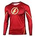 Afoxsos Men's Long Sleeves Crewneck Super Hero The Flash T-Shirt