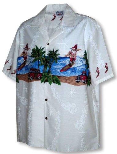 Santa Surfing Christmas Hawaiian Shirt