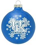 KENTUCKY WILDCATS (2 5/8 In Diameter) Glass Logo CHRISTMAS ORNAMENT (Snowflake Design)