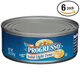 Progresso Solid Light Tuna in Olive Oil, 5-Ounce Tins (Pack of 6)