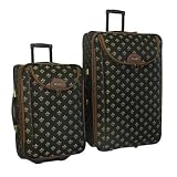 Fleur De Lis 2 Piece Luggage Set Color: Black