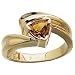 14K Yellow Gold Trillion Cut Citrine Fancy Ring