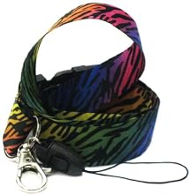 Rainbow Colorful Zebra Stripes Lanyard