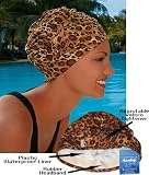 Fashy Leopard Print Swim Cap - PVC Free - Made in Germany