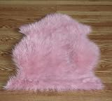 Faux Sheepskin Fur Pelt 2' x 3' (PINK)