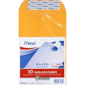 Mead Press-It Seal-It 6X9 Envelopes, Office Pack 30 Count (76084): Office Products