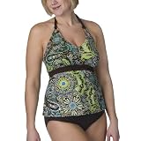 Women's Plus Size Merona Paisley Braid Tankini - Turq/Bittersweet