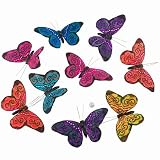 Mardi Gras Glitter Butterfly Garland: 9 Pieces