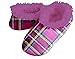 Snoozies Womens Plaids and Stripes Fur Plush Fleece Lined Footcoverings
