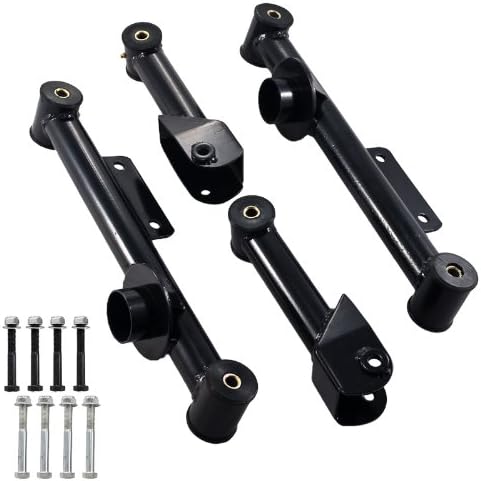 1979-2004 Ford Mustang GT, LX &amp; Cobra Steel Upper &amp; Lower Rear Control Arms; Powdercoated Black w/ Hardware &amp; Bushings
