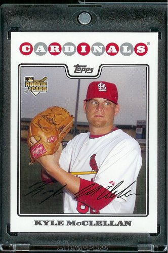 2008 Topps # 533 Kyle McClellan RC - Rookie Card - St. Louis Cardinals - MLB Baseball Trading Card in a Protective Screw Down Display Case