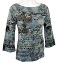 Glima "Country Music" 3/4 Sleeve, Pre-washed, Pre-washed, Pre-shrunk, Crew Neck Cotton Tunic Top - Light Sage