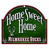 NBA Milwaukee Bucks 11-by-9 Wood Home Sweet Home Sign