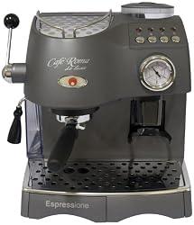 Espressione Cafe Roma Deluxe Espresso Machine with Built-in Grinder, Anthracite Grey