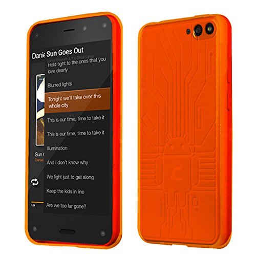 Amazon Fire Phone Case, Cruzerlite Bugdroid Circuit TPU Case Compatible with Amazon Fire Phone - Orange