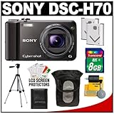 Sony Cyber-Shot DSC-H70 Digital Camera (Black) with 8GB Card + (2) Batterie ....
