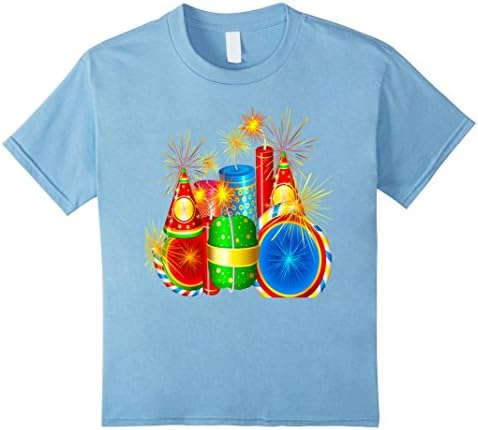 Kids The Spirit Of Happy Diwali Glowing Firecrackers T-Shirt. 12 Baby Blue