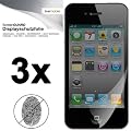 Lot de 3 films de protection effet matifi� pour iPhone 4 + effet anti-empreintes + GRATUIT chiffon de nettoyage