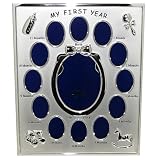 Silver Colour 'My First Year' Baby Multi-Photo Frame - Holds 13 photos