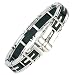 Mens 316L Stainless Steel Rubber Cross One of a Kind Bracelet Bangle