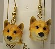 Shiba Inu Earrings - Dog Figurine Hanging Earrings