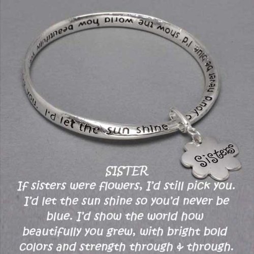 Silver Sister's Bracelet, Sister Charm