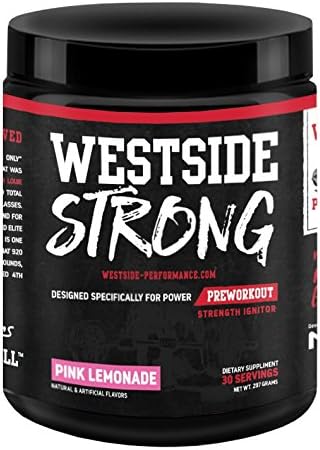 Westside Performance Nutrition Strong Preworkout Specifically Designed for Power with Citrulline Malate, Beta Alaine and 3 Stage Caffeine Delivery Complex - 30 Serving (Pink Lemonade)