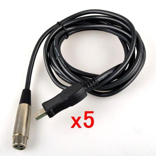 Neewer 5 x 3M USB Male to XLR Female Microphone USB MIC Link Cable