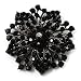Jewelry : Victorian Corsage Flower Brooch (Silver&Jet Black)