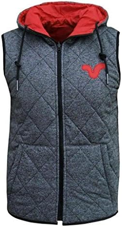 VOI Men's Jeans Cave Reversible Bodywarmer Gilet Small / Chest 42-44 Inch Grey / Red