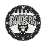 Oakland Raiders 12 Inch Art Glass Clock