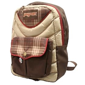 Jansport Moxie Western Vest Mashup Superbreak Backpack in Chocolate Prep School