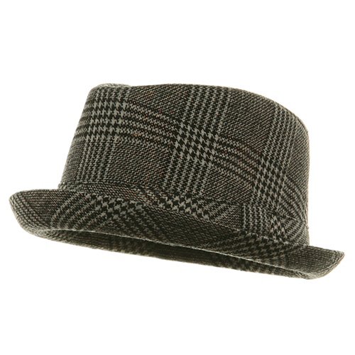 Upturn Plaid Fedora Hat - Black W19S35D