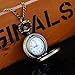 Souarts Antique Bronze Color Round Pocket Watch Hollow Green Enamel Leaf Engraved 80cm