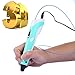 The Second Generation Stereoscopic Printing Pen with LCD Screen Drawing Pen Doodling Pen + PLA Filament + Power Adapter for 3d Print for Children(blue)