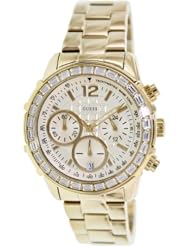 GUESS Womens U0016L2 Dazzling Sport Gold-Tone Chronograph Watch
