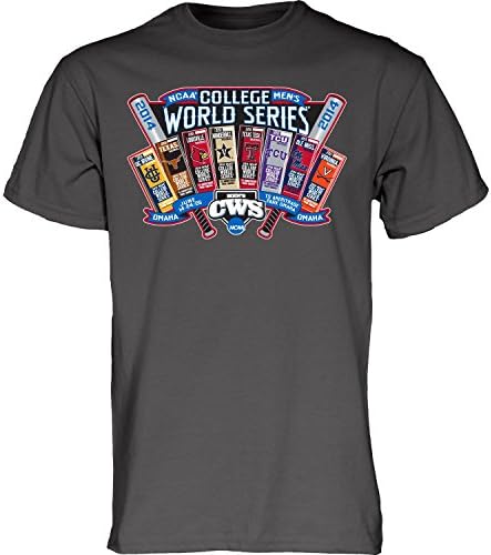 2014 Men's College World Series Charcoal T-Shirt with 8 Team Logos (Small)