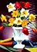 3d Lenticular Postcard- Daffodils and Tulips in a White Vase
