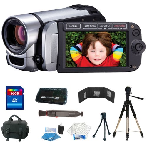Canon FS400 Flash Memory Camcorder with 41x Advanced Zoom and SDXC Card Slot (Silver) + 16GB Premium Accessory Kit