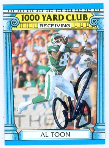 Al Toon Autographed/Hand Signed Football Card (New York Jets) 1987 Topps #12 1000 Yard Club