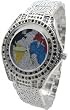 Geneva Elite Iced Out Bling Bling Watch with World Map