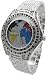 Geneva Elite Iced Out Bling Bling Watch with World Map