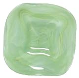 Colorful Recycled Art Glass Extra Small Fern Green Zen Plate 6.75D Set / 2
