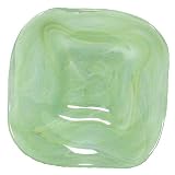 Colorful Recycled Art Glass Extra Small Fern Green Zen Plate 6.75D Set 2 by Traders and Company
